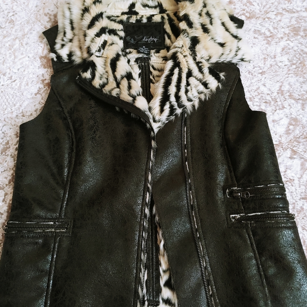 Daytrip Faux Zebra print vest